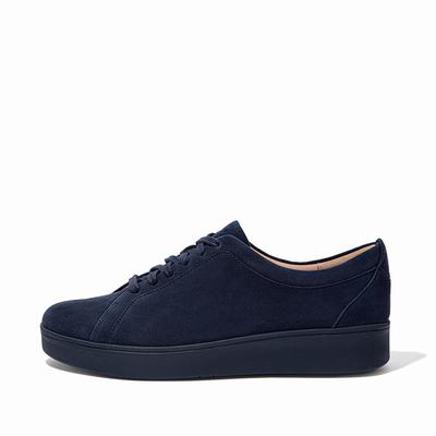 Fitflop Women's RALLY Suede Sneakers - Navy, UZ8593274
